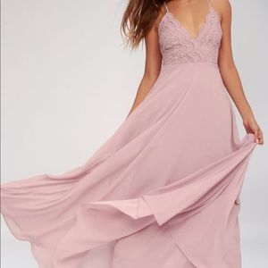 Lulus Lavender Lace Maxi Dress